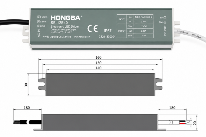 Трансформатор  12V DC 40W Закрытый